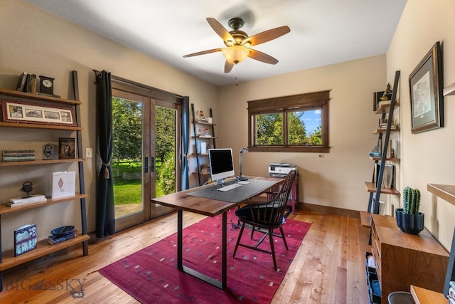 2497 Northview, Bozeman, MT 59715 - office space featuring plenty of natural light, hardwood / wood-style flooring, and ceiling fan