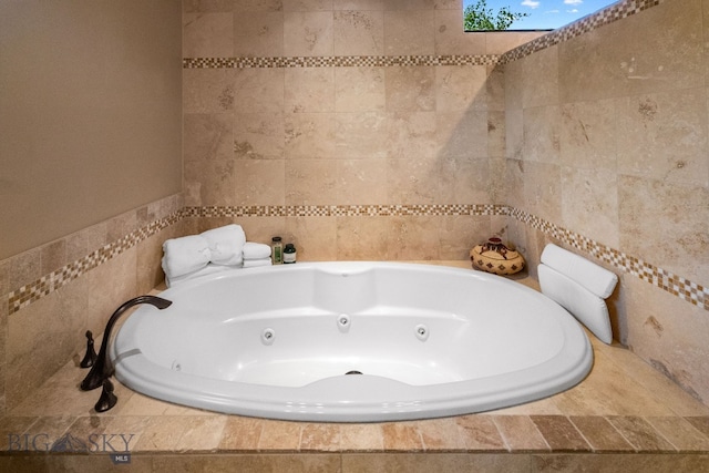 2497 Northview, Bozeman, MT 59715 - bathroom with tile walls and a whirlpool tub