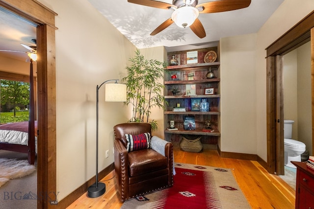2497 Northview, Bozeman, MT 59715 - sitting room with a ceiling fan and wood finished floors