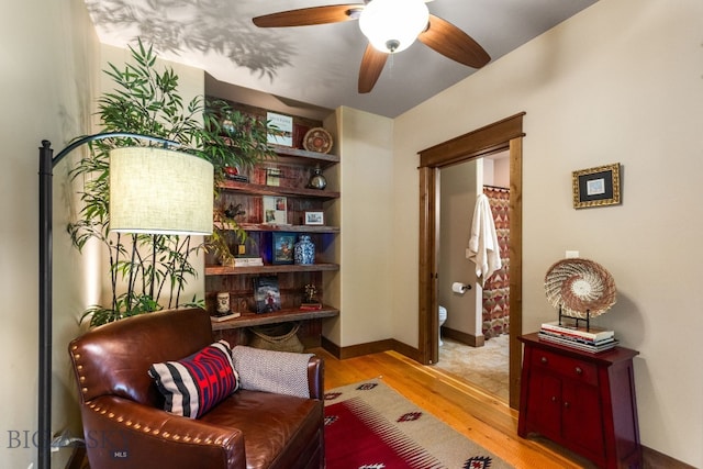 2497 Northview, Bozeman, MT 59715 - living area featuring wood finished floors and a ceiling fan