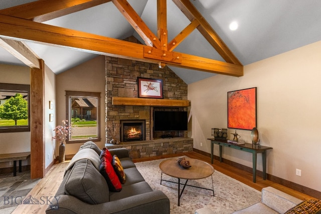 2497 Northview, Bozeman, MT 59715 - living area with baseboards and a fireplace