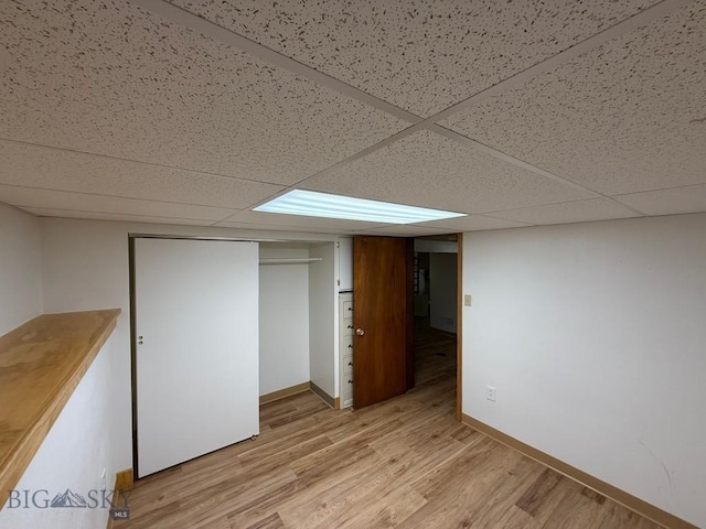 2625 George, Butte, MT 59701 - finished basement featuring light wood-style floors and a drop ceiling