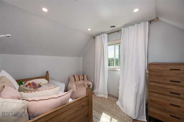 219 W Adams, Three Forks, MT 59752 - bedroom featuring lofted ceiling and recessed lighting