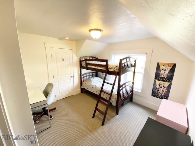 3575 Stucky Rd, Bozeman, MT 59715 - carpeted bedroom featuring vaulted ceiling and baseboards