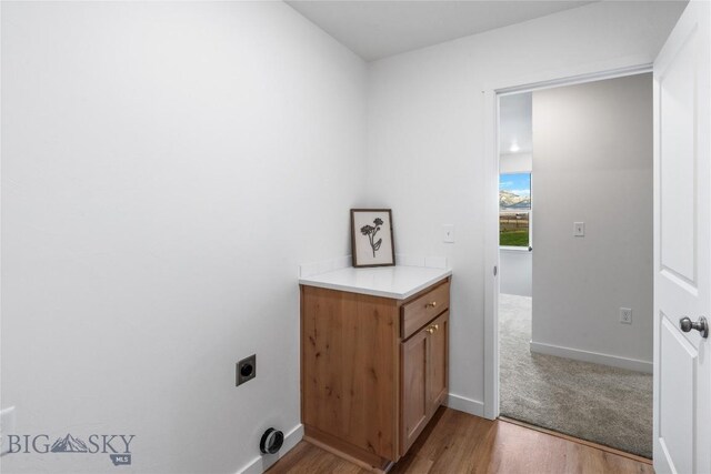 608 Mira Way Unit A, Belgrade, MT 59714 - laundry area with hookup for an electric dryer and light wood finished floors
