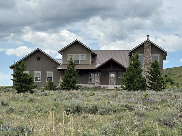 64 Mountain View Trl, White Sulphur Springs, MT 59645 - view of front of house with a metal roof and a porch