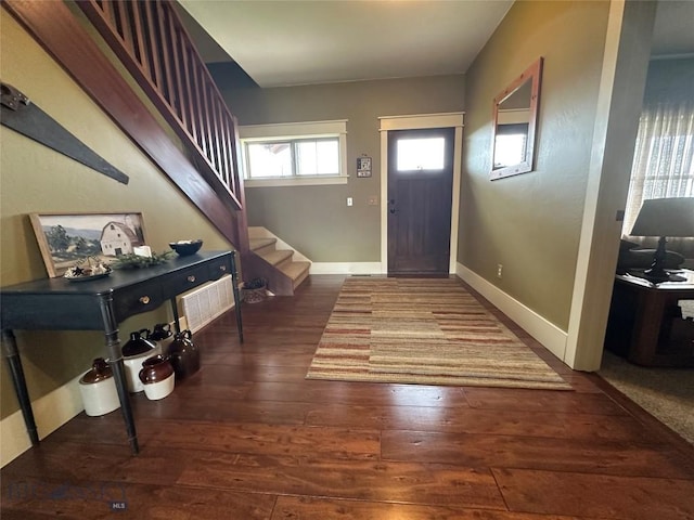 64 Mountain View Trl, White Sulphur Springs, MT 59645 - entryway with stairway and hardwood / wood-style flooring