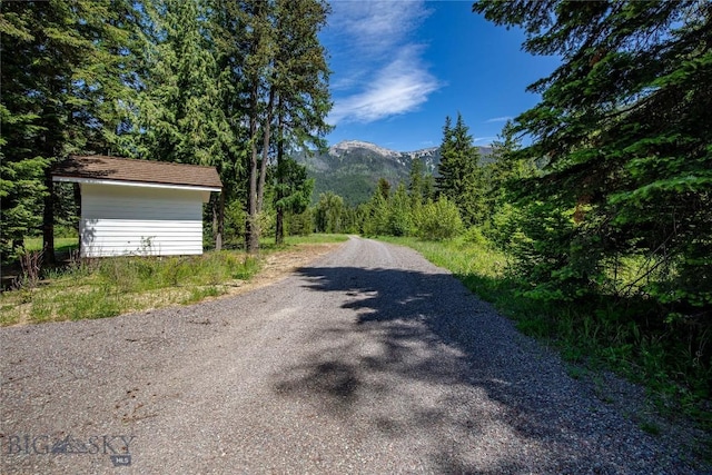 189 Blue Creek Rd, Heron, MT 59844 - view of street featuring a mountain view and a wooded view