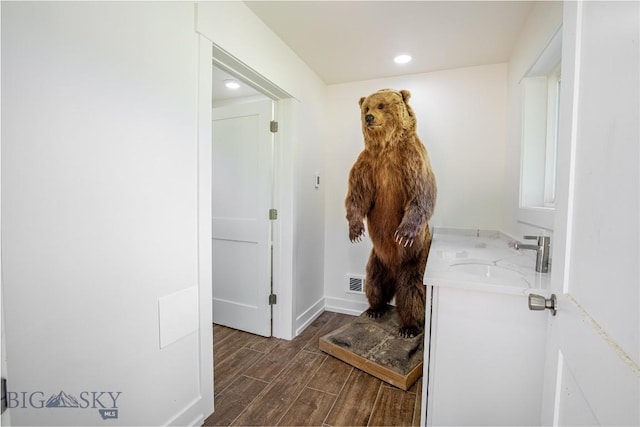 189 Blue Creek Rd, Heron, MT 59844 - corridor featuring wood finished floors and recessed lighting