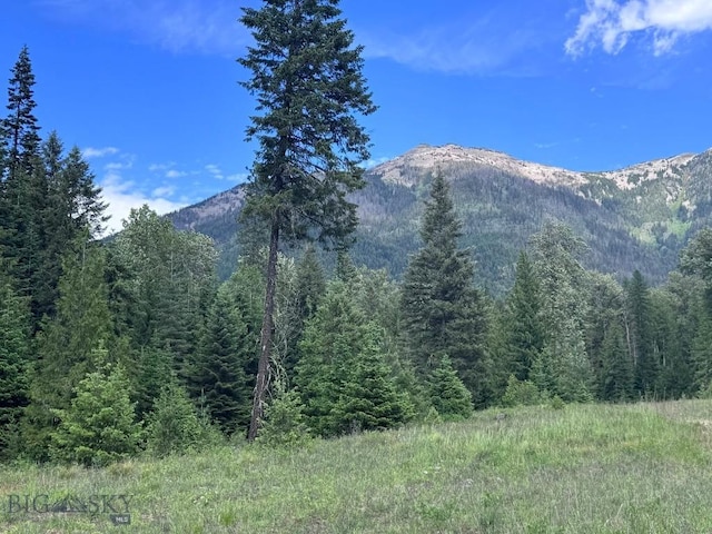 189 Blue Creek Rd, Heron, MT 59844 - mountain view featuring a heavily wooded area