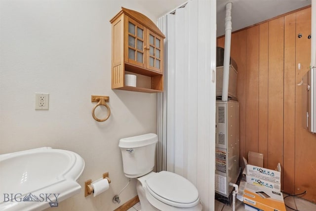 225 Mountain View Dr S, Anaconda, MT 59711 - bathroom featuring toilet and wooden walls