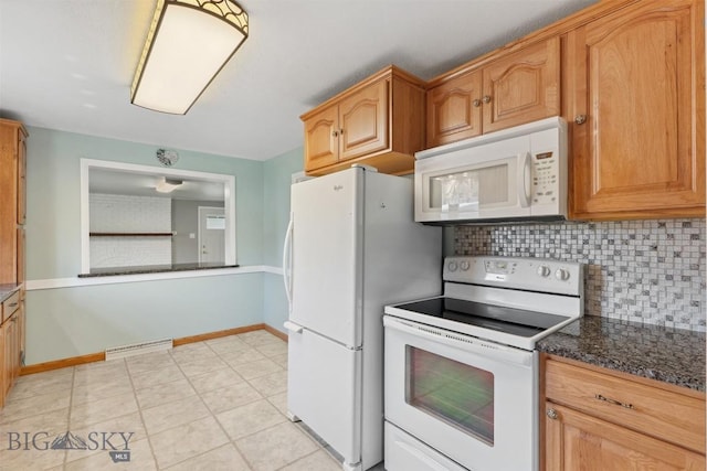 225 Mountain View Dr S, Anaconda, MT 59711 - kitchen with white appliances and tasteful backsplash