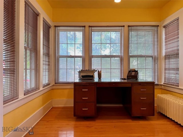 108 S 8th St, Livingston, MT 59047 - home office with radiator heating unit and light wood finished floors