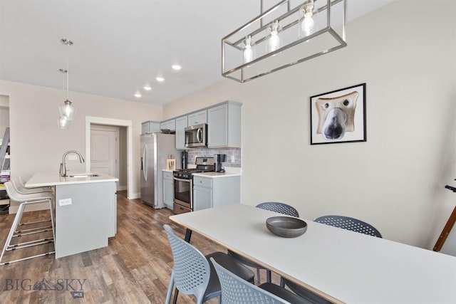 5197 Samantha Ln Unit B, Bozeman, MT 59718 - dining room featuring dark wood-style floors and recessed lighting