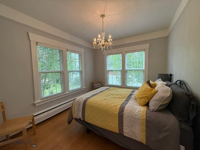 2821 Edwards, Butte, MT 59701 - bedroom featuring a chandelier and wood finished floors
