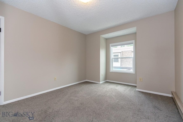 12 E Garfield St Unit D4, Bozeman, MT 59715 - unfurnished room with a baseboard radiator, carpet, and a textured ceiling