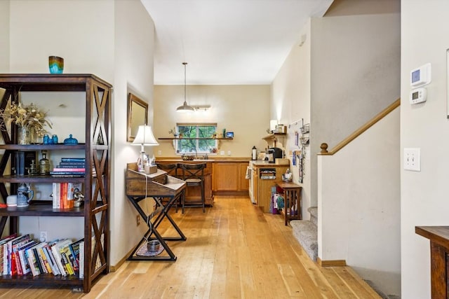2801 W Villard St, Bozeman, MT 59718 - hallway with stairs and light wood finished floors