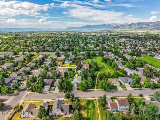 2801 W Villard St, Bozeman, MT 59718 - aerial perspective of suburban area featuring a mountain backdrop