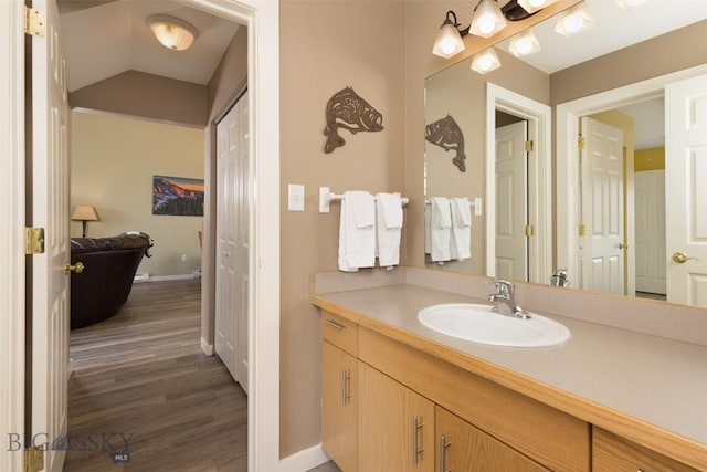456 Firelight, Big Sky, MT 59716 - bathroom with vanity and wood finished floors