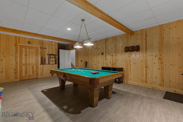 10423 Bridger Canyon Rd, Bozeman, MT 59715 - playroom featuring wood walls and billiards