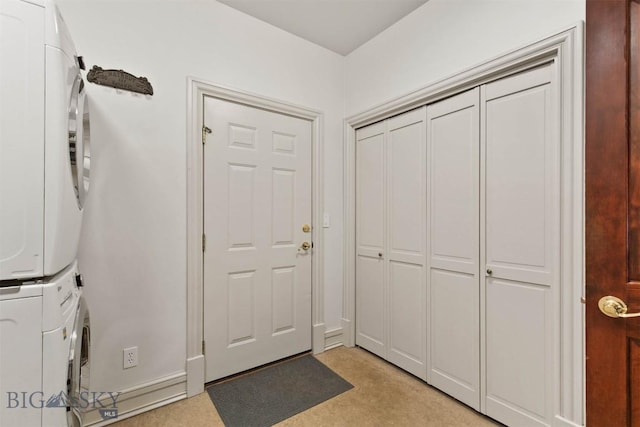10423 Bridger Canyon Rd, Bozeman, MT 59715 - foyer with estacked washer and dryer