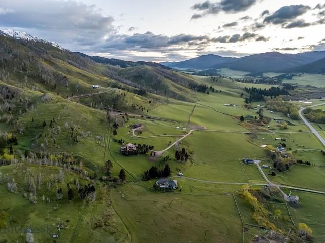 10423 Bridger Canyon Rd, Bozeman, MT 59715 - aerial view of property and surrounding area featuring a mountain backdrop