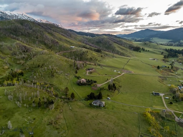 10423 Bridger Canyon Rd, Bozeman, MT 59715 - aerial view at dusk of a mountain view