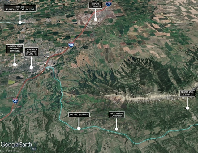 10423 Bridger Canyon Rd, Bozeman, MT 59715 - aerial view of property's location