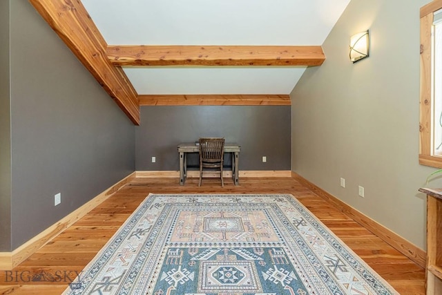 241 Aspen Loop Rd, West Yellowstone, MT 59758 - additional living space featuring beam ceiling and wood finished floors