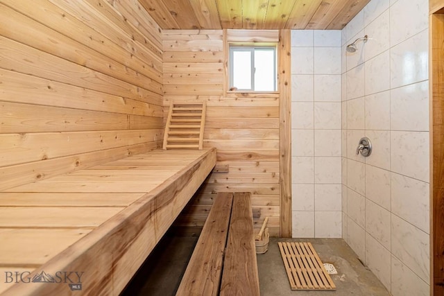 241 Aspen Loop Rd, West Yellowstone, MT 59758 - sauna featuring wooden ceiling and wood walls