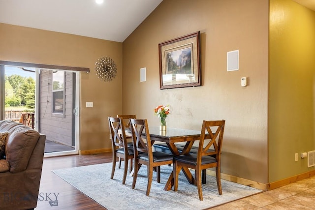988 Meagher, Bozeman, MT 59718 - dining space featuring lofted ceiling and wood finished floors