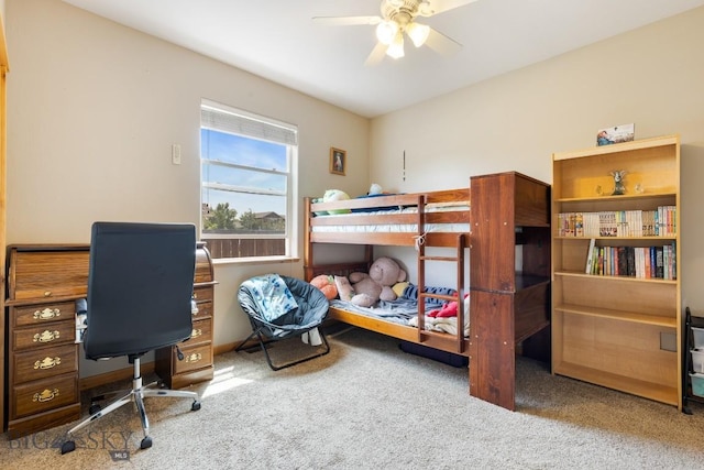 988 Meagher, Bozeman, MT 59718 - bedroom with carpet floors, a desk, and ceiling fan