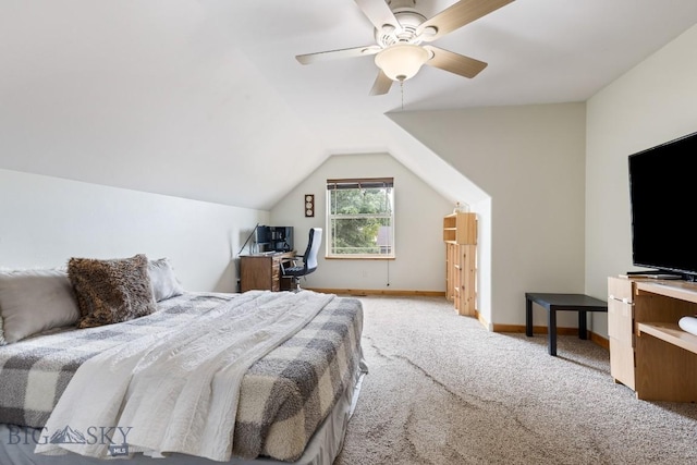 988 Meagher, Bozeman, MT 59718 - carpeted bedroom with lofted ceiling and ceiling fan