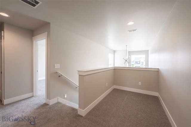 488 Meriwether Ave, Bozeman, MT 59718 - hallway featuring an upstairs landing, carpet flooring, and recessed lighting