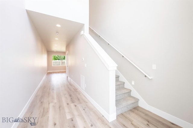 488 Meriwether Ave, Bozeman, MT 59718 - stairway featuring wood finished floors and recessed lighting