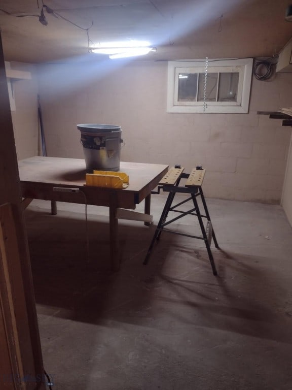 600 C St, Townsend, MT 59644 - finished below grade area featuring concrete block wall