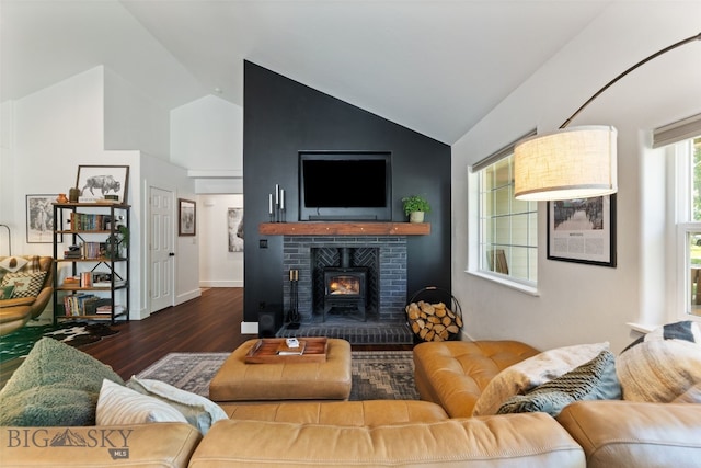 25 W Dooley Ln, Belgrade, MT 59714 - living room with wood finished floors and high vaulted ceiling