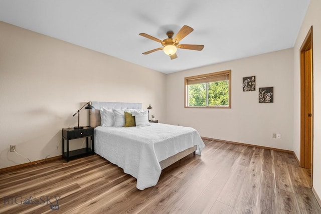 704 Mayfair Dr, Belgrade, MT 59714 - bedroom featuring light wood-style floors and ceiling fan