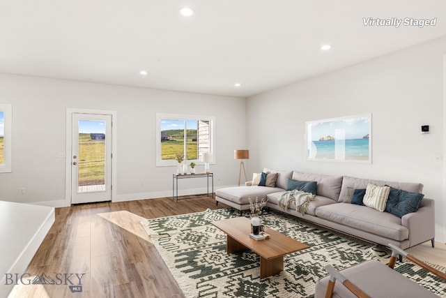 20 Hollow Top Trl, Three Forks, MT 59752 - living room featuring wood finished floors and recessed lighting
