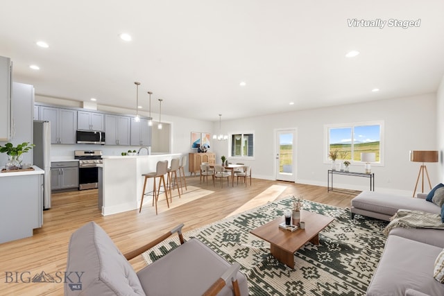 20 Hollow Top Trl, Three Forks, MT 59752 - living room featuring recessed lighting and light wood-style floors