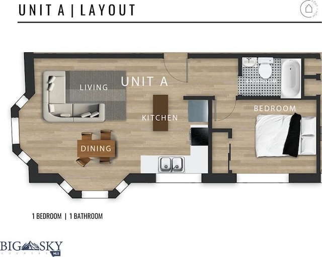 101 W Quartz Unit 1A, Butte, MT 59701 - view of floor plan / room layout