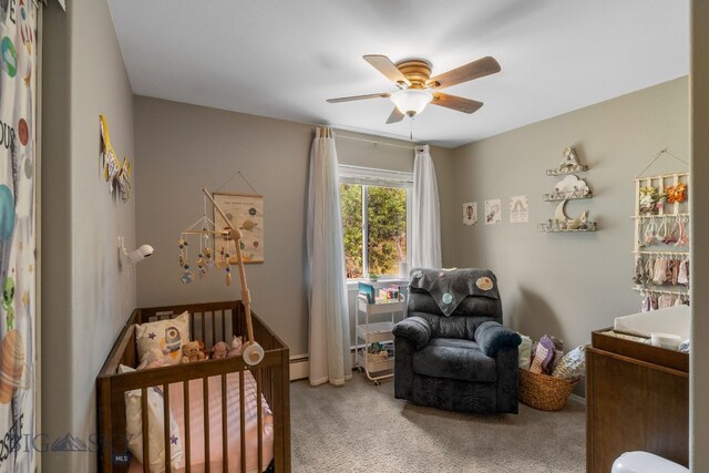 1203 Wineglass Ct Unit B, Livingston, MT 59047 - bedroom featuring light colored carpet and a ceiling fan