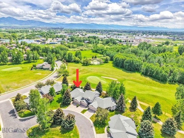 1037 Boylan Rd Unit 1, Bozeman, MT 59715 - aerial perspective of suburban area with a mountainous background and a golf club