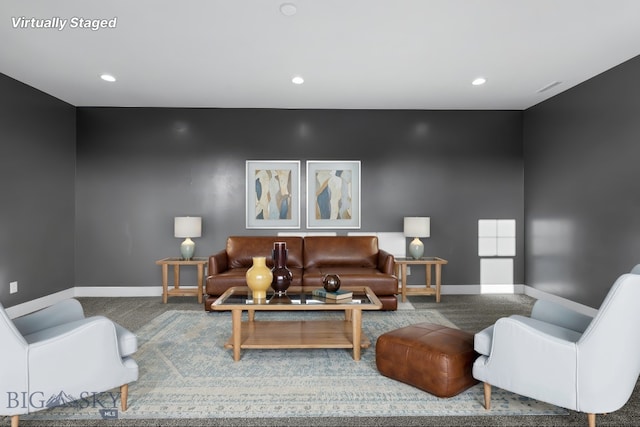 1606 Wyatt Earp Ct, Belgrade, MT 59714 - living area with carpet floors and recessed lighting