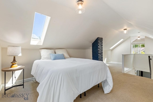 209 N 3rd Ave, Bozeman, MT 59715 - bedroom featuring carpet floors, a skylight, and lofted ceiling