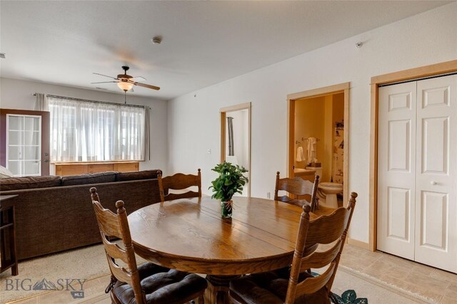 2221 Willow Unit 201-B, Livingston, MT 59047 - dining space with a ceiling fan