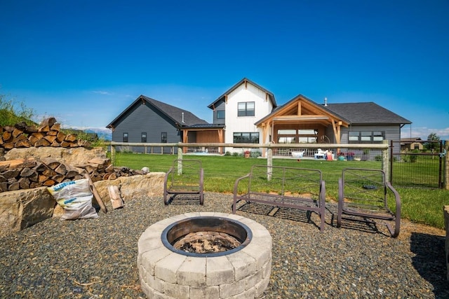 16 Tight Loop Dr, Bozeman, MT 59718 - view of yard with an outdoor fire pit and a gazebo