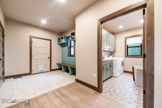 16 Tight Loop Dr, Bozeman, MT 59718 - washroom featuring cabinet space, separate washer and dryer, and recessed lighting