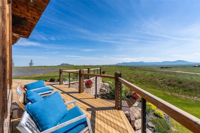 155 Peacemaker Ridge Rd, Belt, MT 59412 - deck with a view of rural / pastoral area and a mountain view