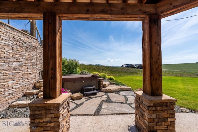 155 Peacemaker Ridge Rd, Belt, MT 59412 - view of patio / terrace featuring a hot tub